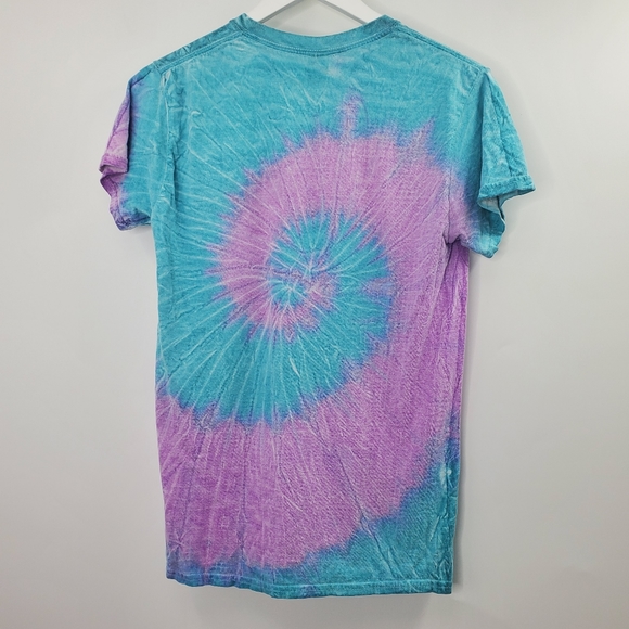 Orlando Florida Tie Dye Graphic Tee Shirt Worn Vintage Style Blue Purple - Picture 4 of 5